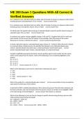 ME 200 Exam 1 Questions With All Correct & Verified Answers