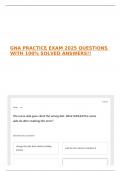 GNA PRACTICE EXAM 2025 QUESTIONS WITH 100&percnt; SOLVED ANSWERS&excl;&excl;