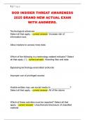 DOD INSIDER THREAT AWARENESS  2025 BRAND NEW ACTUAL EXAM  WITH ANSWERS&period;