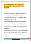 NUR 208 EXAM 1 2025&sol;2026 Exam  Questions and Answers &vert; A&plus; Score  Assured 