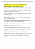 MOTOR VEHICLE LAW EVALUATION EXAM 2025 QUESTIONS WITH SOLUTIONS RATED A&plus;