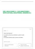 HSC 4624 EXAM 2 &vert; 129 QUESTIONS &vert; WITH ACTUAL SOLUTIONS&comma; GRADED A&plus;