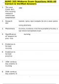 NURS 205 Midterm Exam Questions With All Correct & Verified Answers