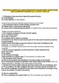 MICHIGAN SURPLUS LINES INSURANCE EXAM PREP QUESTIONS AND ANSWERS GRADED A&plus; LATEST UPDATE&period;