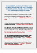 RELIAS MEDICAL SURGICAL RN A EXAM &vert; 2025 ULTIMATE EXAM WITH ACTUAL QUESTIONS AND CORRECT VERIFIED ANSWERS&period; GUARANTEED CERTIFICATION SUCCESS&period; A&plus; GRADED 