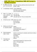 NUR 205 Exam 3 Questions With All Correct & Verified Answers