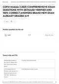CDFM Module 3 2025 COMPREHENSIVE EXAM QUESTIONS WITH DETAILED VERIFIED AND 100&percnt; CORRECT ANSWERS BRAND NEW EXAM ALREADY GRADED A&plus;&excl;&excl;