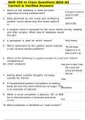 NUR 205 In Class Questions With All Correct & Verified Answers