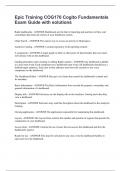 Epic Training COG170 Cogito Fundamentals Exam Guide with solutions