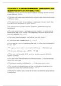 TEXAS STATE PLUMBING INSPECTORS EXAM SCRIPT 2025 QUESTIONS WITH SOLUTIONS RATED A&plus;