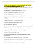 TEXAS STATE PLUMBING INSPECTORS TEST PAPER 2025 QUESTIONS WITH SOLUTIONS RATED A&plus;