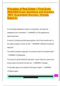Principles of Real Estate 1 Final Exam  2025&sol;2026 Exam Questions and Answers  100&percnt; Guaranteed Success &vert; Already  Rated A&plus; 