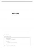 NUR 2220 FINAL EXAM QUESTIONS AND VERIFIED ANSWERS