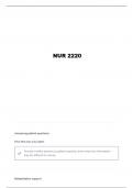 NUR 2220 INTRO TO ASSESSMENT QUESTIONS AND VERIFIED ANSWERS