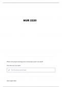 NUR 2220 HEALTH ASSESSMENT EXAM 2 QUESTIONS AND VERIFIED ANSWERS