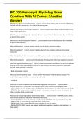 BIO 200 Anatomy & Physiology Exam Questions With All Correct & Verified Answers