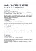 CAADC PRACTICE EXAM REVISION QUESTIONS AND ANSWERS