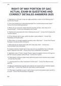 RIGHT OF WAY PORTION OF QAC ACTUAL EXAM 66 QUESTIONS AND CORRECT DETAILED ANSWERS 2025