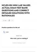 NCLEX-RN NGN LAB VALUES ACTUAL EXAM TEST BANK QUESTIONS AND CORRECT DETAILED SOLUTIONS WITH RATIONALES