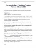 Paramedic Care Principles Practice Volume 1 Exam 2025