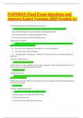 NAPSRX&reg; Final Exam Questions and Answers Latest Versions 2025 Graded A&plus;