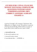 ATI MED SURG 2 FINAL EXAM 2025  NEWEST TEST BANK COMPLETE 600  QUESTIONS WITH DETAILED  VERIFIEDNANSWERS &lpar;100&percnt;  CORRECT ANSWERS&rpar; &sol;ALREADY  GRADED A&plus;