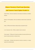 Honors Chemistry Final Exam Questions And Answers Latest Update Graded A&plus;