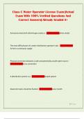 Class C Water Operator License Exam &vert;Actual Exam With 100&percnt; Verified Questions And Correct Answers&vert; Already Graded A&plus;