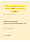 Honors Chemistry Lab Equipment Exam Questions And Answers Latest Update Graded A&plus;
