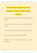 Honors Chemistry Matter Test Exam Questions And Answers Latest Update Graded A&plus;