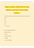 Honors Chemistry Midterm Review Exam Questions And Answers Latest Update Graded A&plus;