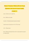 Honors Chemistry Midterm Review Exam Questions And Answers Latest Update Graded A&plus;