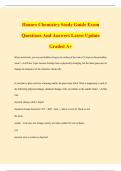 Honors Chemistry Study Guide Exam Questions And Answers Latest Update Graded A&plus;
