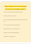 Honors Chemistry Unit 1 Exam Questions And Answers Latest Update Graded A&plus;