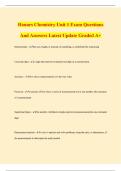 Honors Chemistry Unit 1 Exam Questions And Answers Latest Update Graded A&plus;