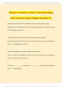 Honors Chemistry Unit 3 Exam Questions And Answers Latest Update Graded A&plus;