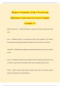 Honors Chemistry Unit 3 Test Exam Questions And Answers Latest Update Graded A&plus;