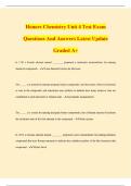 Honors Chemistry Unit 4 Test Exam Questions And Answers Latest Update Graded A&plus;