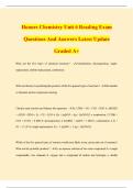 Honors Chemistry Unit 6 Reading Exam Questions And Answers Latest Update Graded A&plus;