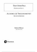 Algebra and Trigonometry &ndash; Robert F&period; Blitzer &lpar;7th Edition&rpar;&comma; Pearson Education &lpar;2022&rpar; &ndash; Complete Test Bank with Multiple-Choice Questions &lpar;Chapters P&ndash;11&rpar;