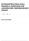 ECONOMETRICS FINAL EXAM GRADED A&plus; QUESTIONS AND ANSWERS 100&percnt; VERIFIED&sol;NEWEST UPDATE