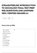 STRAIGHTERLINE INTRODUCTION TO SOCIOLOGY FINAL TEST PREP 900 QUESTIONS AND ANSWERS 100&percnt; VERIFIED GRADED A&plus;