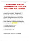 Accuplacer Reading Comprehension Practice &ndash; 2025 Updated Actual Exam with Correct Answers &vert; College Placement Test Prep &vert; Fiction & Informational Passages