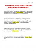 ALTIMA CERTIFICATION EXAM 2025  QUESTIONS AND ANSWERS&period; 