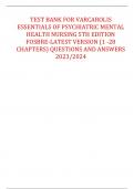 TEST BANK FOR VARCAROLIS ESSENTIALS OF PSYCHIATRIC MENTAL HEALTH NURSING 5TH EDITION FOSBRE-LATEST VERSION &lpar;1 -28 CHAPTERS&rpar; QUESTIONS AND ANSWERS 2023&sol;2024 
