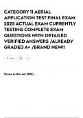 CATEGORY 11 AERIAL APPLICATION TEST FINAL EXAM 2025 ACTUAL EXAM CURRENTLY TESTING COMPLETE EXAM QUESTIONS WITH DETAILED VERIFIED ANSWERS &sol;ALREADY GRADED A&plus; &sol;BRAND NEW&excl;&excl;