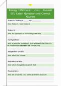 Biology 1050 Exam 1&comma; cont&period; - Bunnell  ECU Latest Questions and Correct  Answ