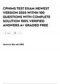 CPHIMS TEST EXAM NEWEST VERSION 2025 WITHN 100 QUESTIONS WITH COMPLETE SOLUTION 100&percnt; VERIFIED ANSWERS A&plus; GRADED FREE