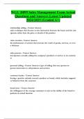 WGU D099 Sales Management Exam Actual Questions and Answers Latest Updated 2024&sol;2025 &lpar;Graded A&plus;&rpar;