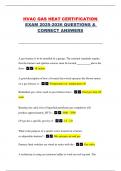 HVAC Gas Heat Certification Exam 2025&ndash;2026 &vert; Verified Practice Questions with Correct Answers